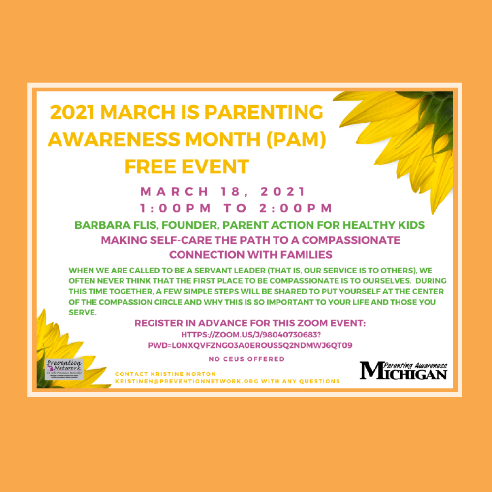 Parent Awareness Michigan Event Banner